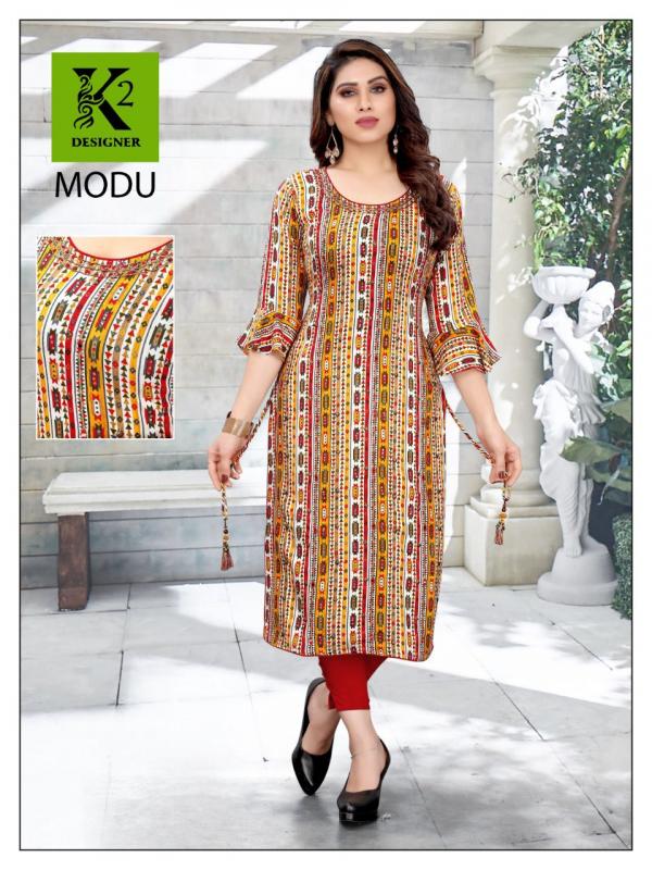 K2 Modu Beautiful Rayon Handwork Kurti